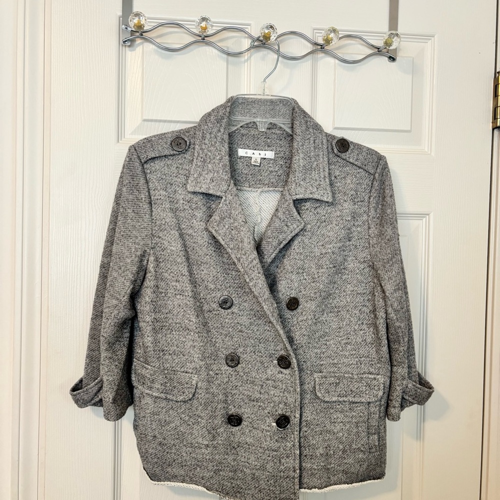 CAbi Charcoal Double-Breasted Pea Coat
